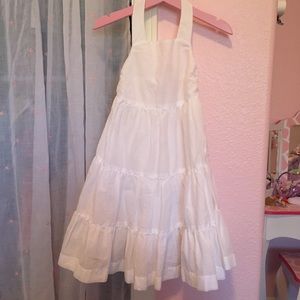 Boho toddler white halter cotton dress